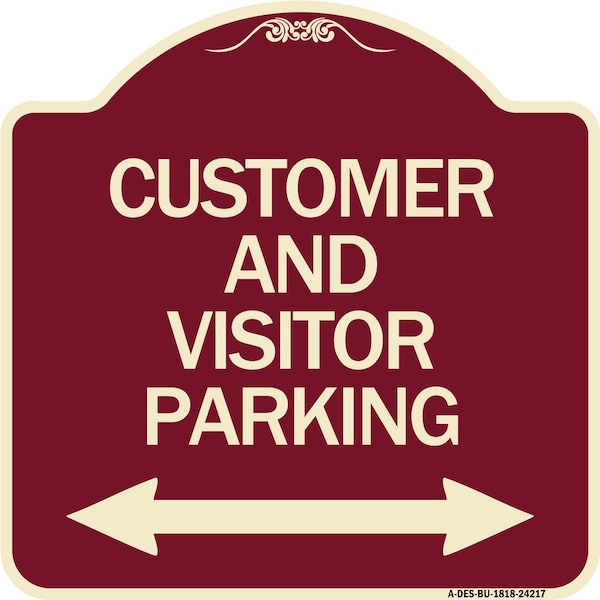 Signmission Customer and Visitor Parking Bidirectional Arrow Heavy-Gauge Aluminum Sign, 18" x 18", BU-1818-24217 A-DES-BU-1818-24217 - main